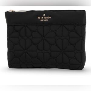 kate spade Quilted Fabric Spade Flower Top Zip Cosmetic Pouch